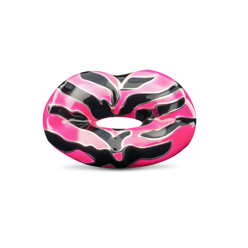 Neon Pink Tiger Hotlips Ring Silver and Enamel by Solagne Azagury-Partridge front view