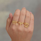 Aries Scorpio Cancer  Rings in Gold Plated Sterling Silver Vermeil By Hotlips by Solange on hand