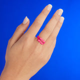 Aquarius Silver and Neon Pink Enamel Hotglyph Zodiac ring by Hotlips by Solange on Hand