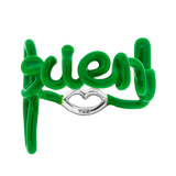 Friend Hotscript by Solange ring in green enamel front view