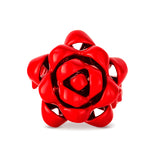Gift Bow Ring Red enamel and silver by Solange Azgury-Partridge front view