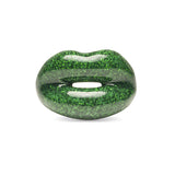 Glitter Green Hotlips Ring front view