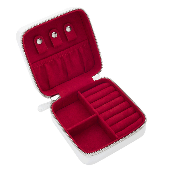 Hotlips Travel Jewellery Box Vegan Leather White Hotlips By
