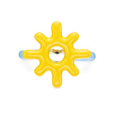 Sun Hotglyph Symbol Ring Silver and Enamel by Solange Azagury-Partridge front view