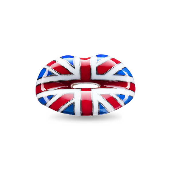 Union Jack Flag Hotlips Ring by Solange front view