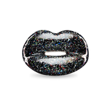 Glitter Black hotlips ring front view