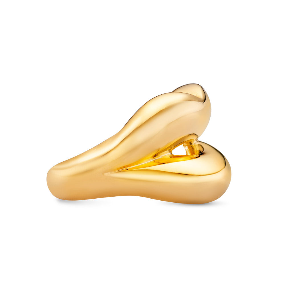 Lip Shaped Hotlips Ring in Gold Plated Silver Vermeil by Hotlips by Solange Side View