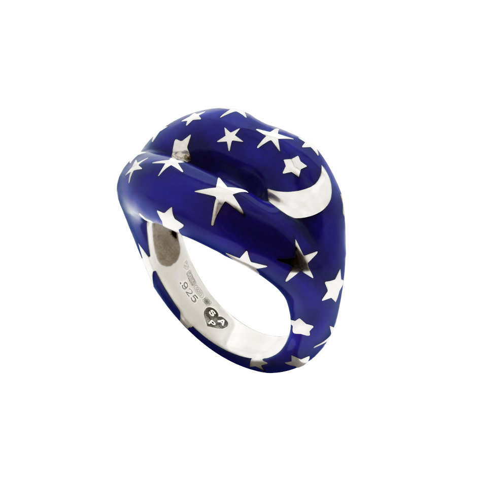 Starry Night Hotlips Ring by Solange side view