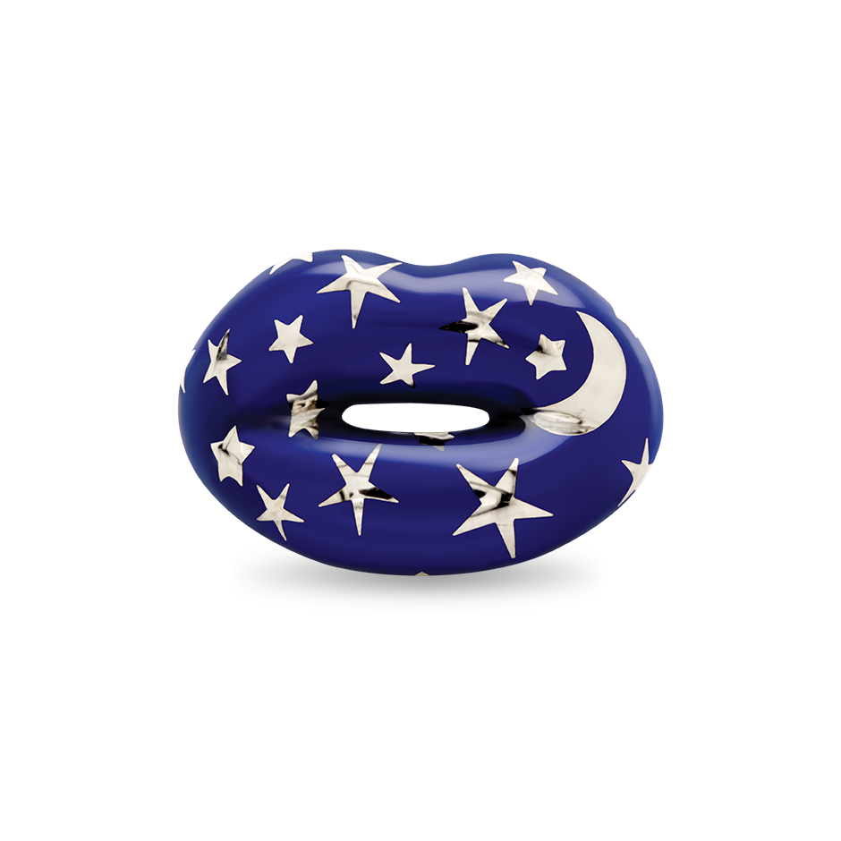 Starry Night Hotlips Ring by Solange front view