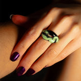 Snake Hotlips ring by Solange on hand glow in the dark
