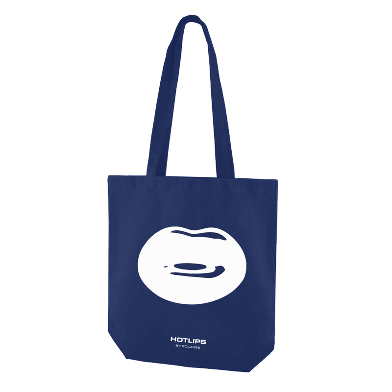 Hotlips lip tote bag Navy and white
