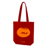 Hotlips Canvas Tote Bag Lips Red and Orange