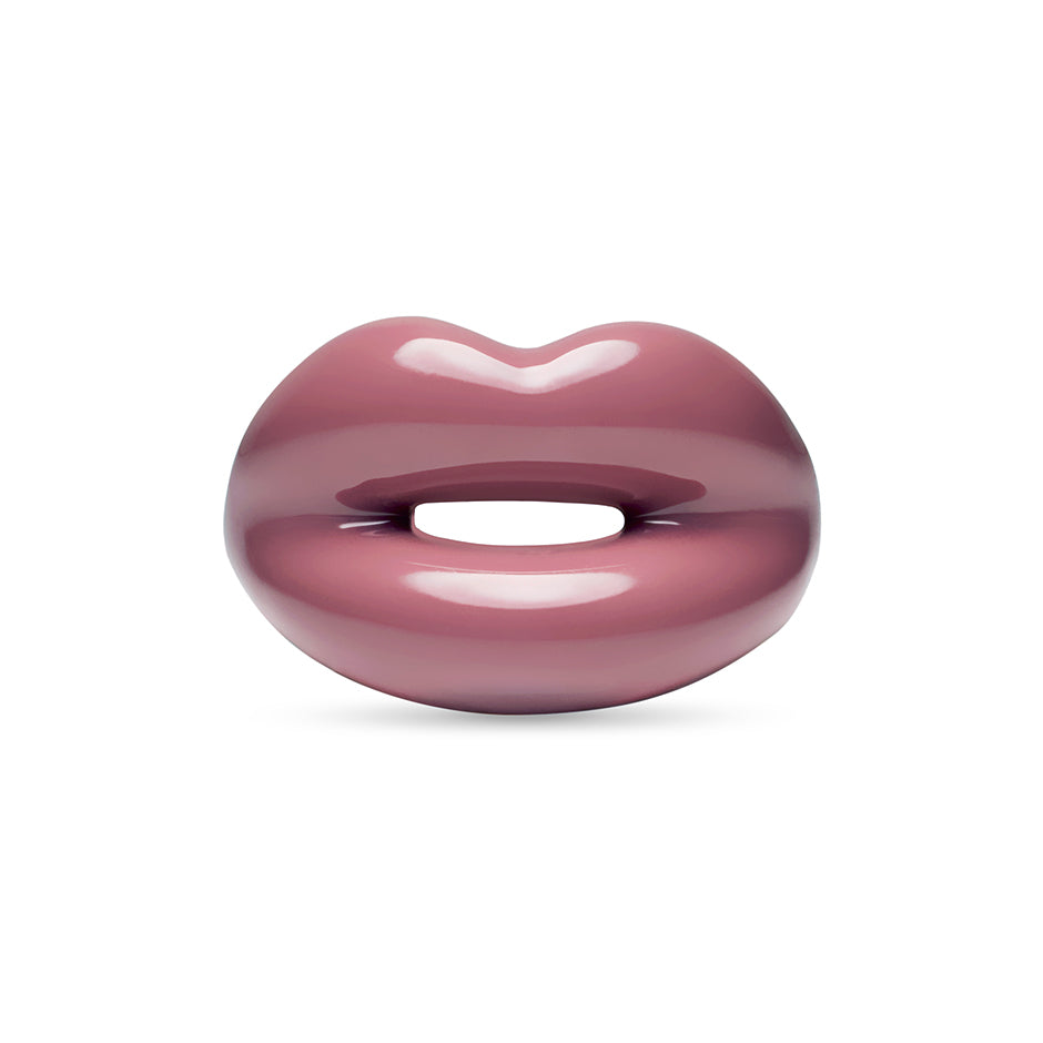 Rose Blush Enamel Hotlips Ring by Solange front view