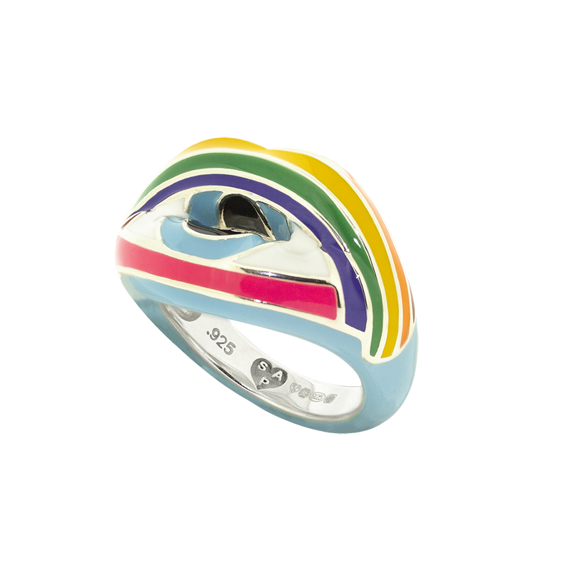 Trompe L'oeil Eye Hotlips Ring by Solange side view