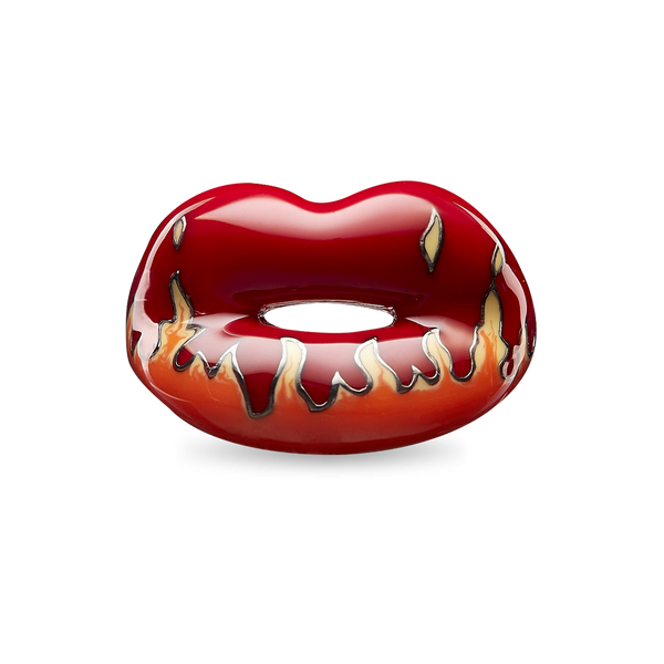 Very Red Flame Hotlips by Solange ring front view