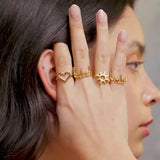Heart B*tch Sun Babe Gold Vermeil Silver Ring Hotngold collection on model video by Solange