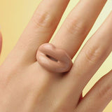 Hotlips Nude silver and enamel ring video on hand