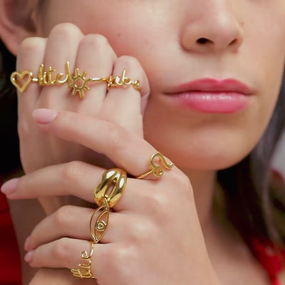 Hottie Eye Hotlips Libra Hotngold gold vermeil silver rings collection by Hotlips by Solange video on model campaign