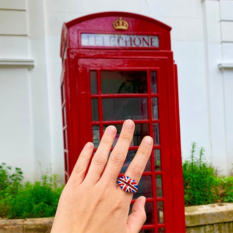 Union Jack Flag Hotlips Ring by Solange British phone booth